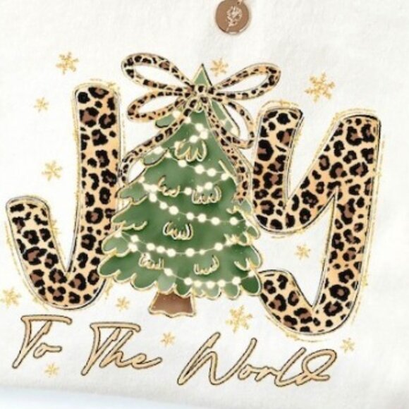 Graphics Joy to The World Shirt, Christmas Tree Graphics Tee - Picture 2 of 4